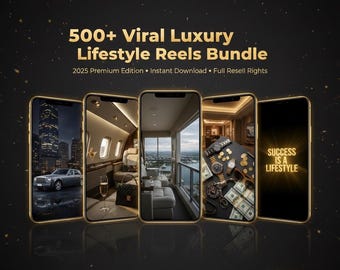 500+ Viral Luxury Lifestyle Reels Bundle | Rich Life Reel Pack | Luxury Content For TikTok, Reels & Shorts | Digital Download | Resell Right