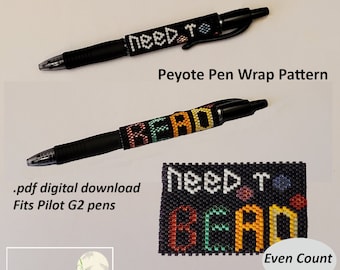 The Need to Bead! Pen Wrap for Pilot G2 Pen pdf. pattern even count peyote stitch