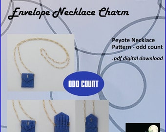 Envelope or Purse Necklace Charm Pattern beadweaving tutorial beaded necklace beadwork pattern odd count peyote stitch