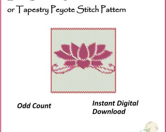 Lotus Blossom Flower Coaster pdf. peyote stitch pattern