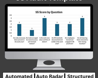 5S Prüfungsbogen Vorlage | Checkliste für die Organisation am Arbeitsplatz & Scoring-Tool