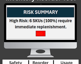 Lagerbestands-Reorder-Excel-Vorlage - Sicherheitsbestandsrechner & Reorder-Point-Tool