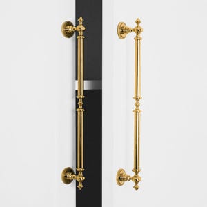 Polished Gold Wardrobe Pulls, 224mm Luxury Handles for Dressing Room Doors