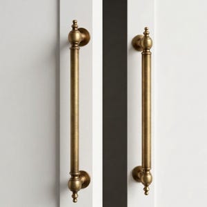 Tiradores y pomos de latón antiguo para armarios, herrajes de 96 mm para cajones altos.