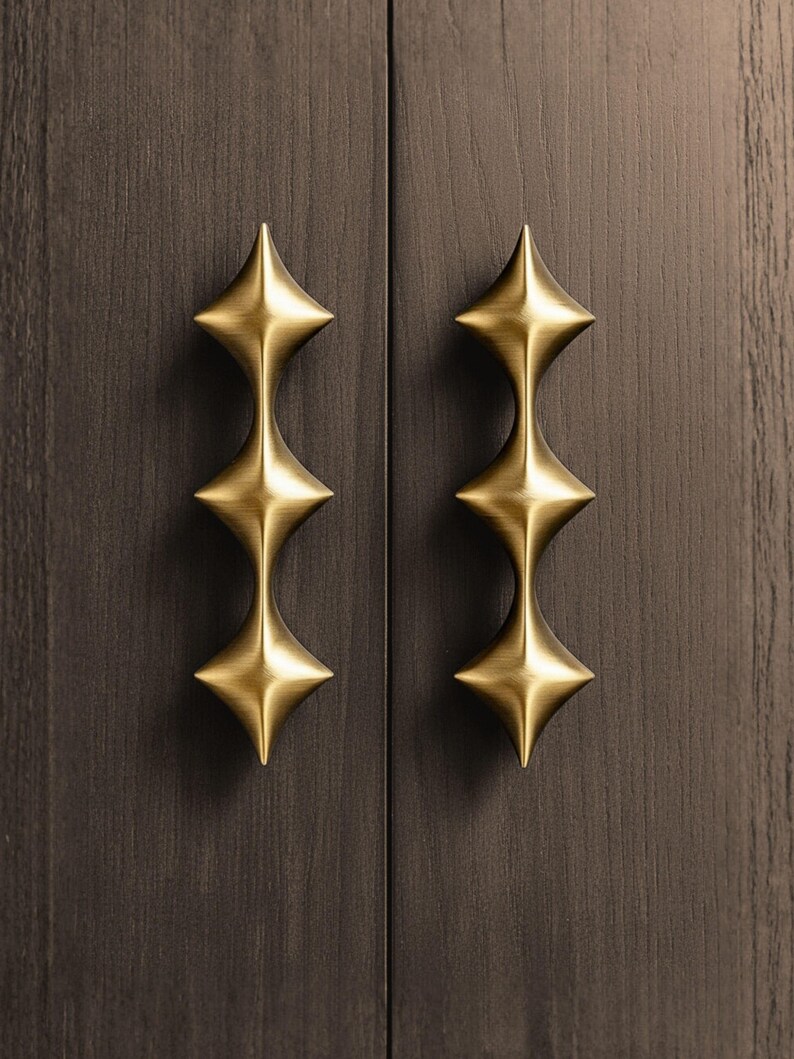 Antique Brass Pulls and Knobs Set, 3 Inch Modern Drawer Pull for ...