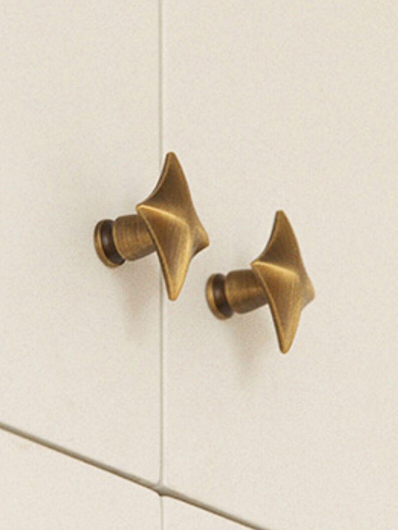 Antique Brass Pulls and Knobs Set, 3 Inch Modern Drawer Pull for ...