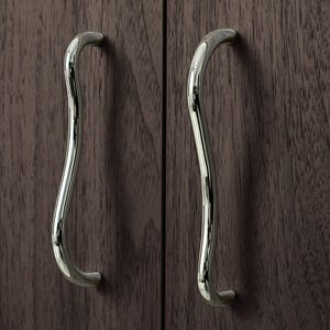 Polished Chrome Cabinet Pulls for Upper Cabinets, 128mm Minimal Handles