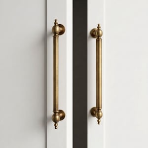 Antique Brass Cabinet Pulls and Knobs, 96mm Dresser Hardware for Tallboy Drawers