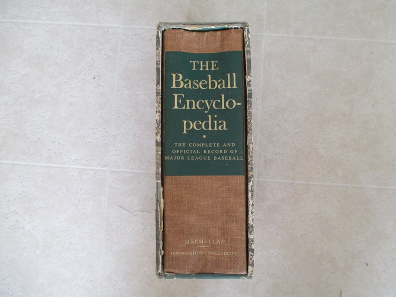 The Baseball Encyclopedia 1965 hard cover book with slide image 0