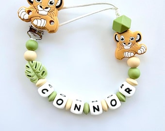 Pacifier Clip Lion Simba Personalized ,Gift Ideas Birthday Baby
