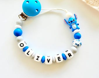Personalized Pacifier Clip Stitch ,Gift Ideas Birthday Baby