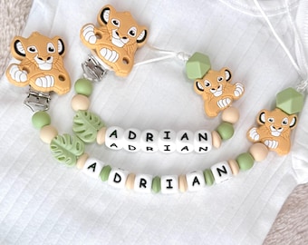 Pacifier Clip Lion Simba Personalized ,Gift Ideas Birthday Baby