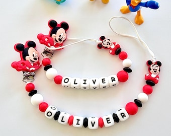 Personalized Pacifier Clip Mickey Mouse,Gift Ideas Newborn Birthday Baby
