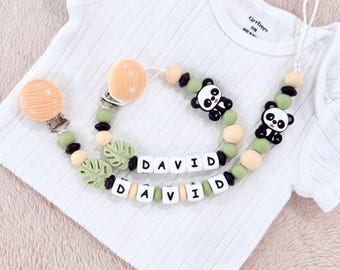 Personalized Panda Pacifier Clip,Custom Pacifier Holder,Newborn Baby Shower Gift
