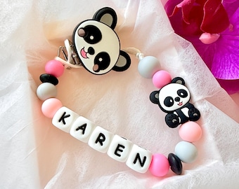 Personalized Panda Pacifier clip-Newborn Baby gift