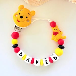 Pacifier Clip Winnie-the-Pooh Personalized ,Gift Ideas Birthday Baby