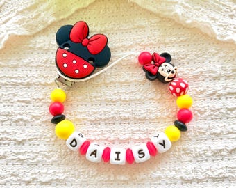 Pacifier Clip Minnie Mouse Personalized,Baby Girl Gift