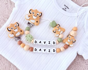Lion King Pacifier Clip Personalized ,Gift Ideas Newborn Birthday Baby