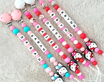 Personalized Pacifier Clip Hello Kitty,Custom Pacifier Holder