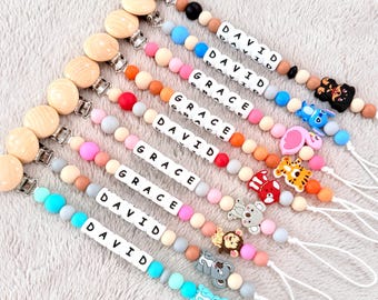 Personalized Pacifier Clip,Custom Dummy Clip,Newborn Baby Shower Gift