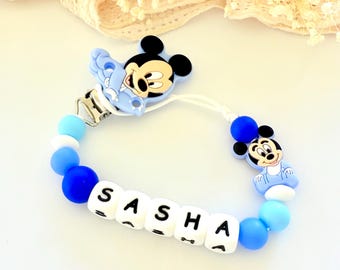 Personalized Pacifier Clip Mickey Mouse,Gift Ideas Newborn Birthday Baby