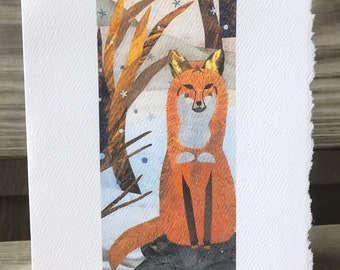 Fox Fine Art Card Collage Print 5x7”