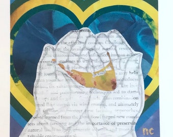 Nantucket Island in Child’s Hands Fine Art Collage Print 8.5"x11"