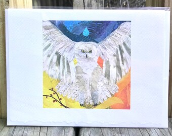 Uil Snowy Fine Art Card Collage Print 5"x7"