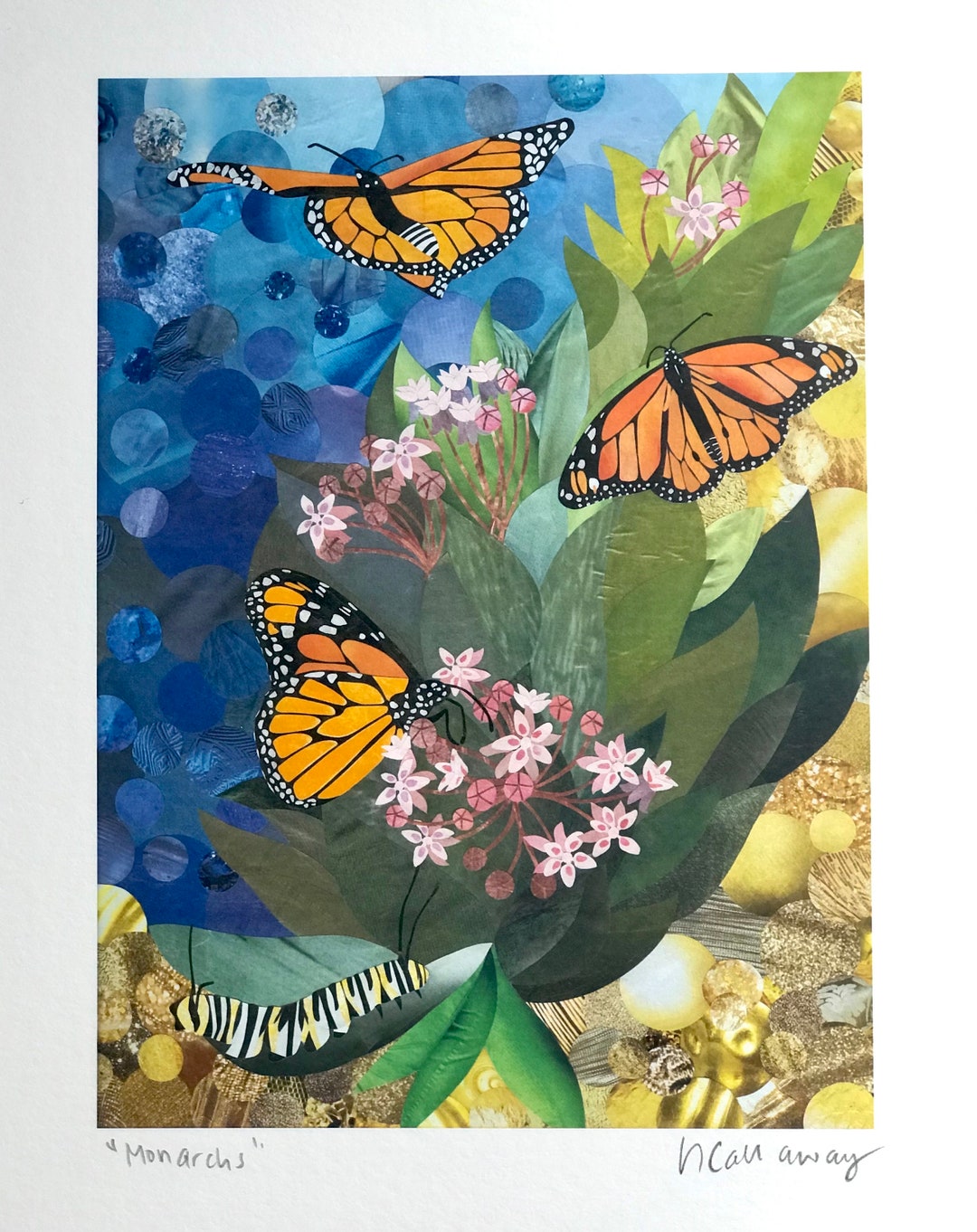 Monarch Butterflies Fine Art Collage Print 8.5x11 Etsy