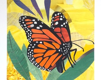 Monarch Butterfly Fine Art Collage Print 8.5"x11"