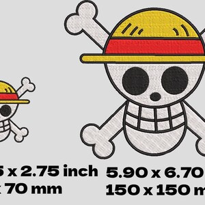One piece Embroidery Bundle – Jolly Roger Designs – DST, JEF, EMB – Anime Machine Embroidery Files – One piece embroidery image 2