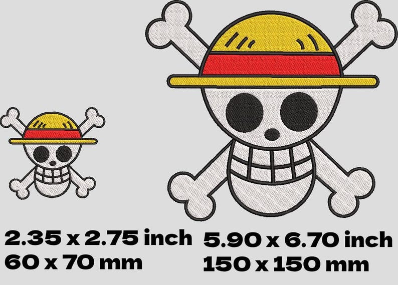 One piece Embroidery Bundle – Jolly Roger Designs – DST, JEF, EMB – Anime Machine Embroidery Files – One piece embroidery image 2