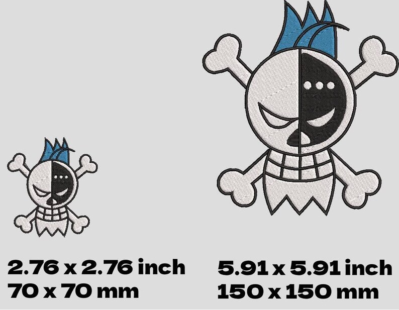 One piece Embroidery Bundle – Jolly Roger Designs – DST, JEF, EMB – Anime Machine Embroidery Files – One piece embroidery image 9