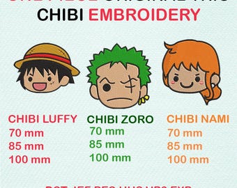 Chibi Embroidery Bundle pirate Crew DST PES JEF Instant Download