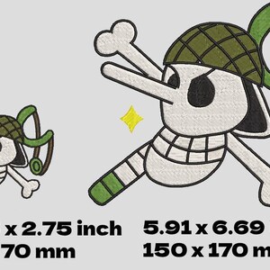 One piece Embroidery Bundle – Jolly Roger Designs – DST, JEF, EMB – Anime Machine Embroidery Files – One piece embroidery image 4
