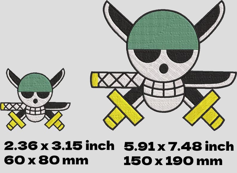 One piece Embroidery Bundle – Jolly Roger Designs – DST, JEF, EMB – Anime Machine Embroidery Files – One piece embroidery image 5