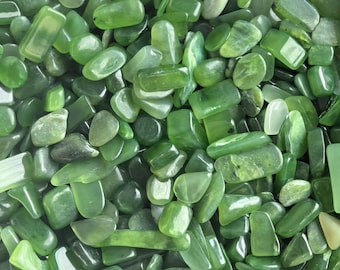 Groene jadeietsteen 5–7 mm – gladde natuurlijke jade voor feng shui, decor en doe-het-zelf