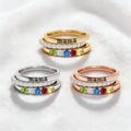 Custom Birthstone Stacking Rings Set, Personalized Name Rings for Mom, Meaningful Mother’s Day Gift, Family Jewelry