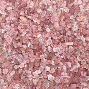5-7mm Strawberry Quartz Crystal Chips – Raw Pink Crystals for Jewelry & Art