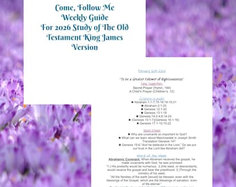 A Weekly Come, Follow Me Digital Download for 2026 Study of The Old Testament