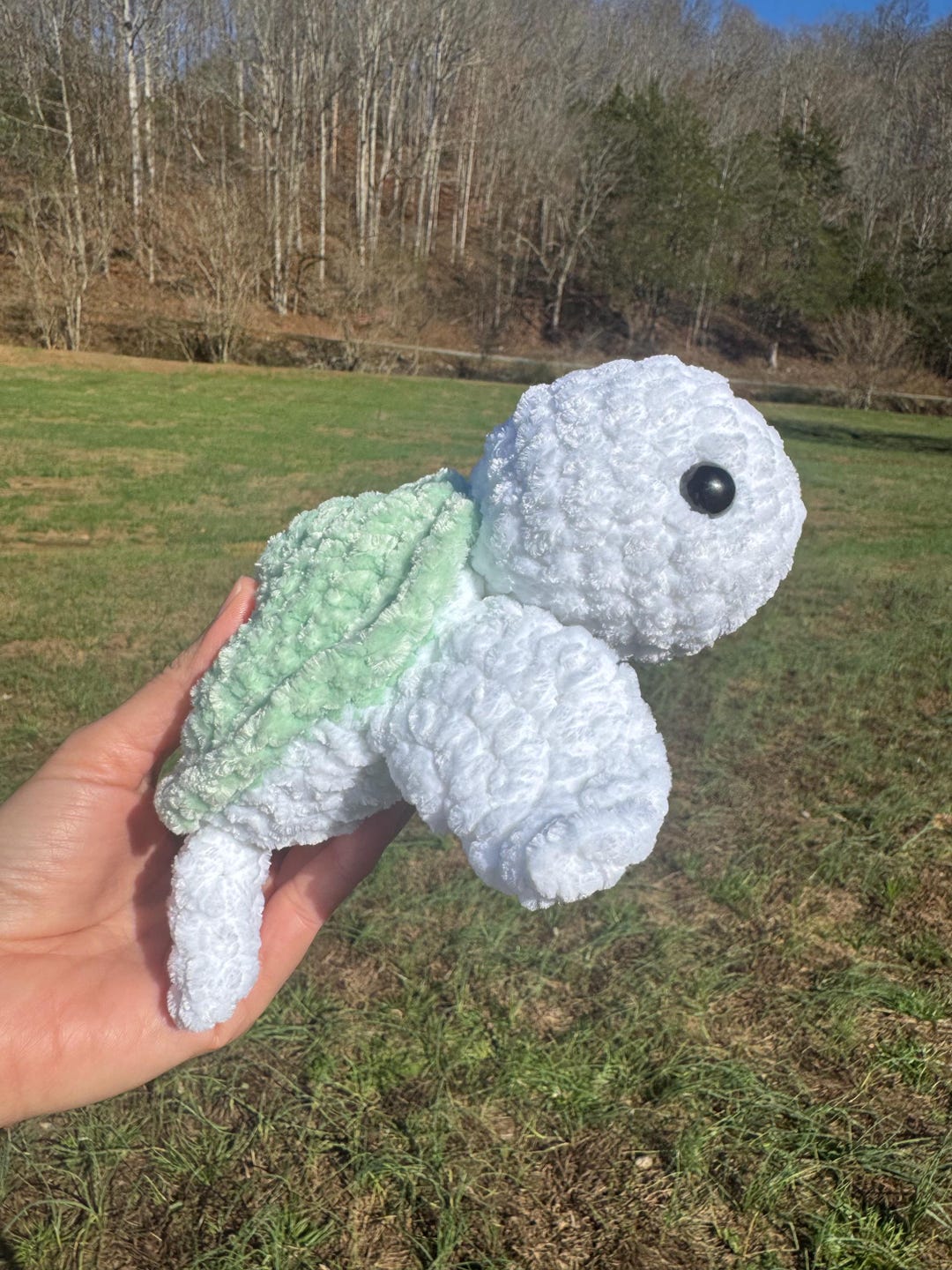 Soft Chenille Crochet Sea Turtle Plushie | Ocean Animal Amigurumi - Etsy