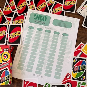 Printable Family/Friends Game Night Score Cards/Sheets (UNO and Phase 10 download scorecards)