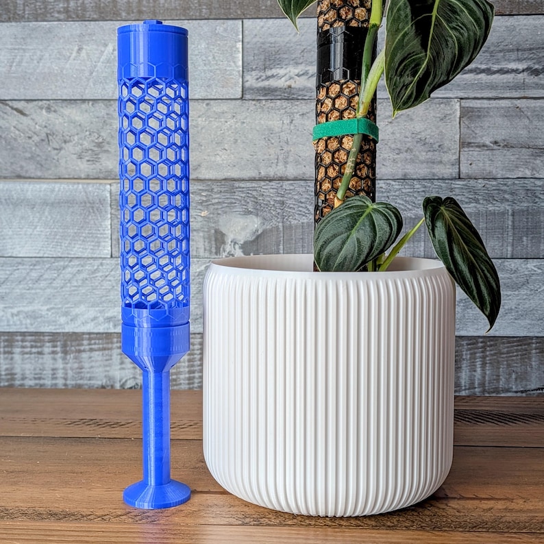 Honeycomb Moss Pole with Optional Water Reservoir | Self-Watering Support for Aroids & Climbing Plants | 3D Printed PETG image 3