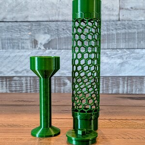 Honeycomb Moss Pole with Optional Water Reservoir | Self-Watering Support for Aroids & Climbing Plants | 3D Printed PETG Green