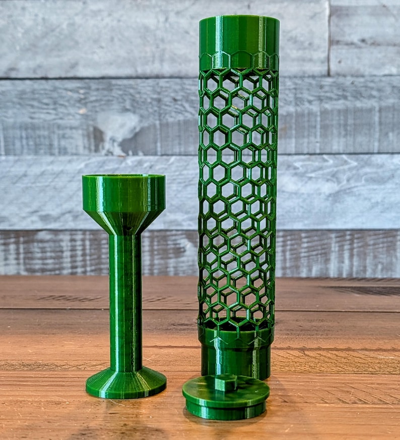 Honeycomb Moss Pole with Optional Water Reservoir | Self-Watering Support for Aroids & Climbing Plants | 3D Printed PETG Green