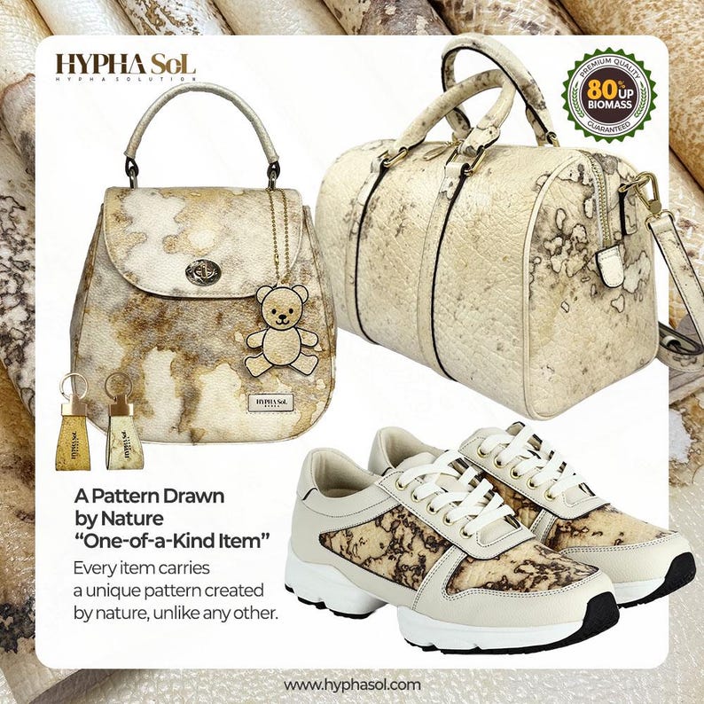 Mushroom Leather Sheet 80x60cm | Vegan Mycelium Leather for Commercial Use, Crafts & Design image 2