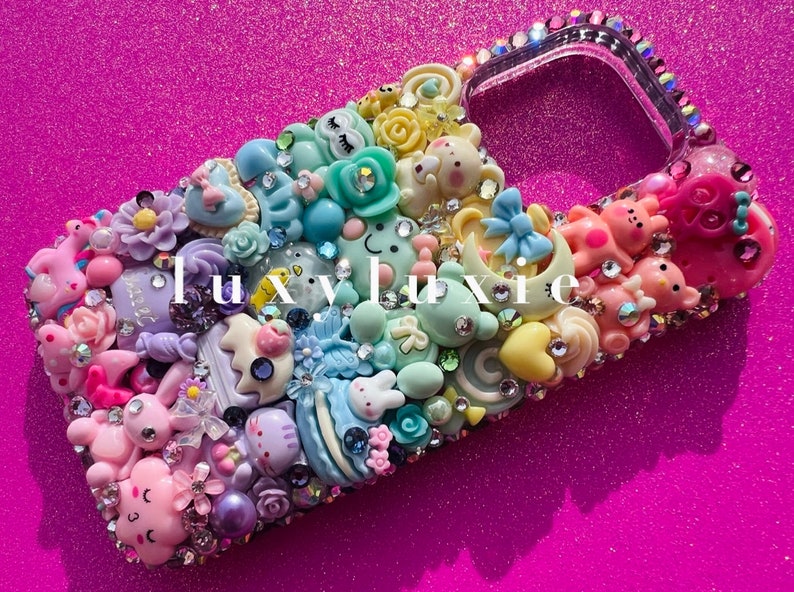 Custom Pastel Rainbow Style Decoden Phone Case image 1