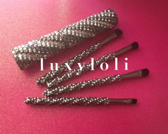 Rhinestone Bedazzled 5pc Makeup Brush Set