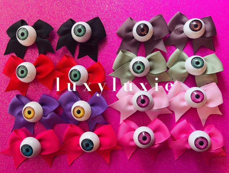 Cute Little Eyeball Bows Set of 2 image 1