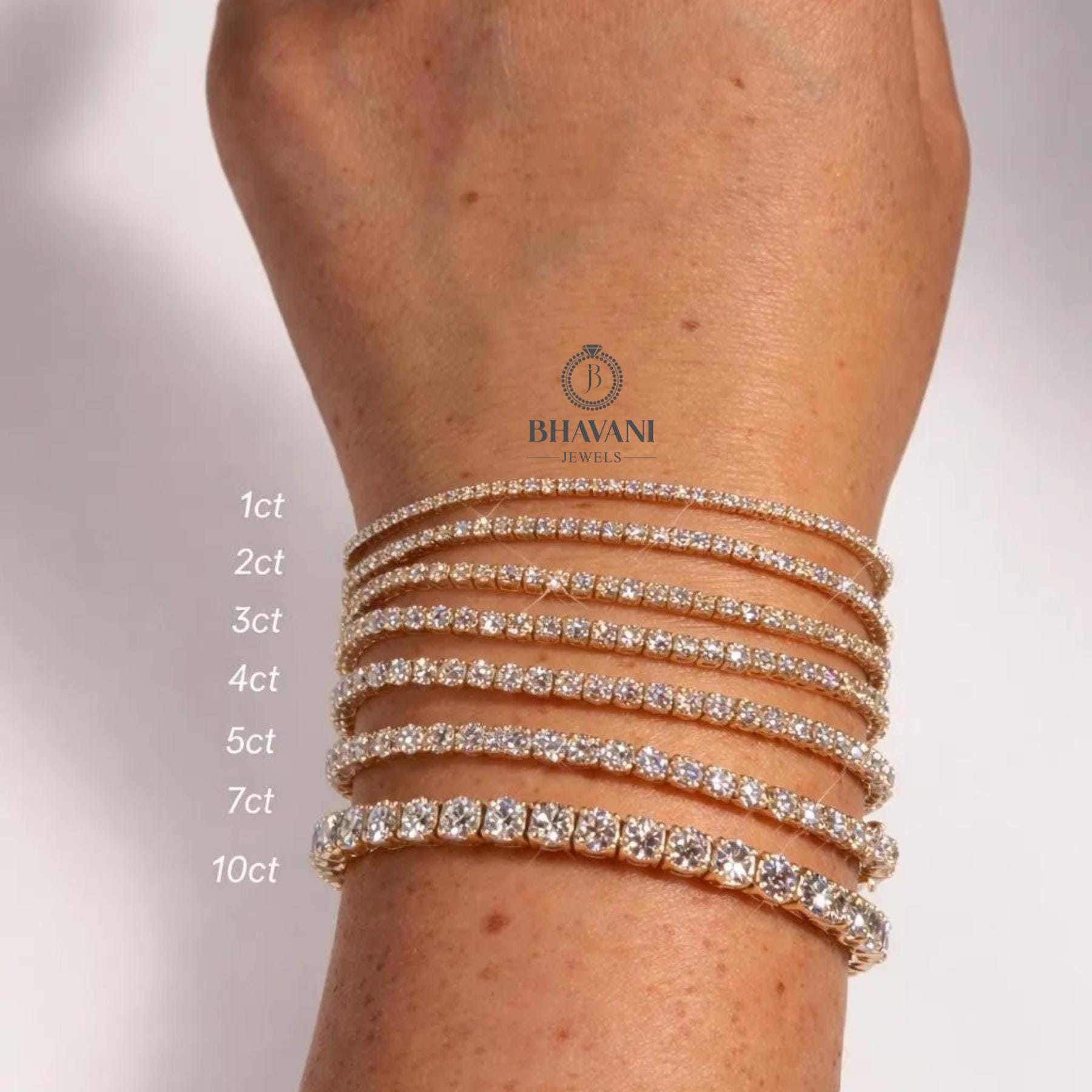 Moissanite Tennis Bracelet, 1ct 2ct 3ct 4ct 5ct 7ct 10ct Tennis Bracelet, Sterling Silver Diamond Tennis Bracelet, Gift for Her